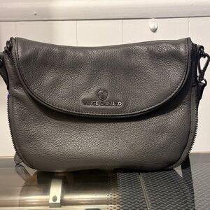 Vince Camuto Charcoal Leather Shoulder Bag